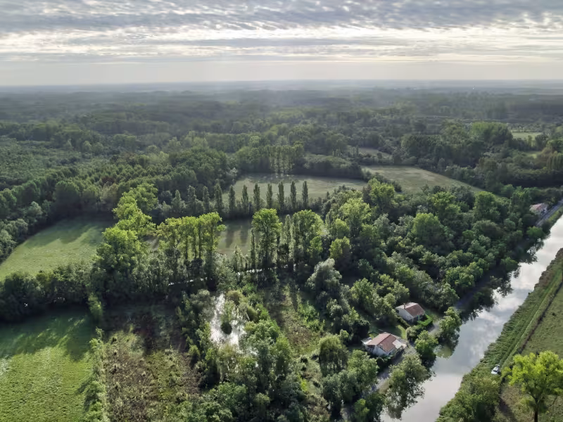 Vue aérienne du Marais Poitevin