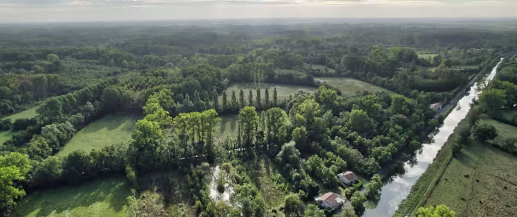 Vue aérienne du Marais Poitevin
