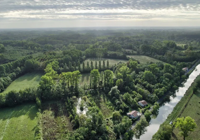 Vue aérienne du Marais Poitevin