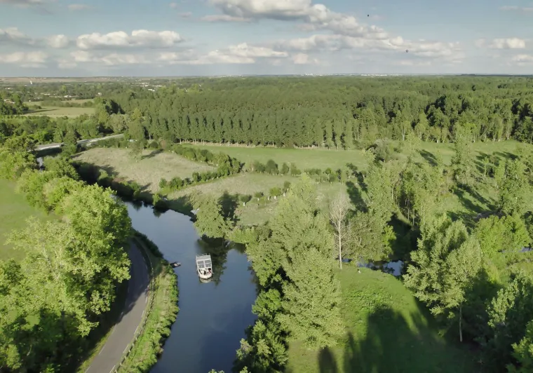 Vue aérienne du Marais Poitevin
